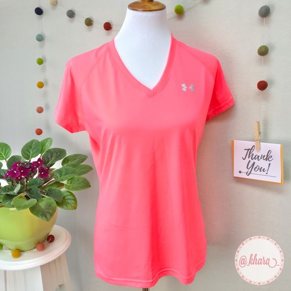 Hi-Vis UA Heatgear Short Sleeve Tech Sport Top - Picture 14 of 14